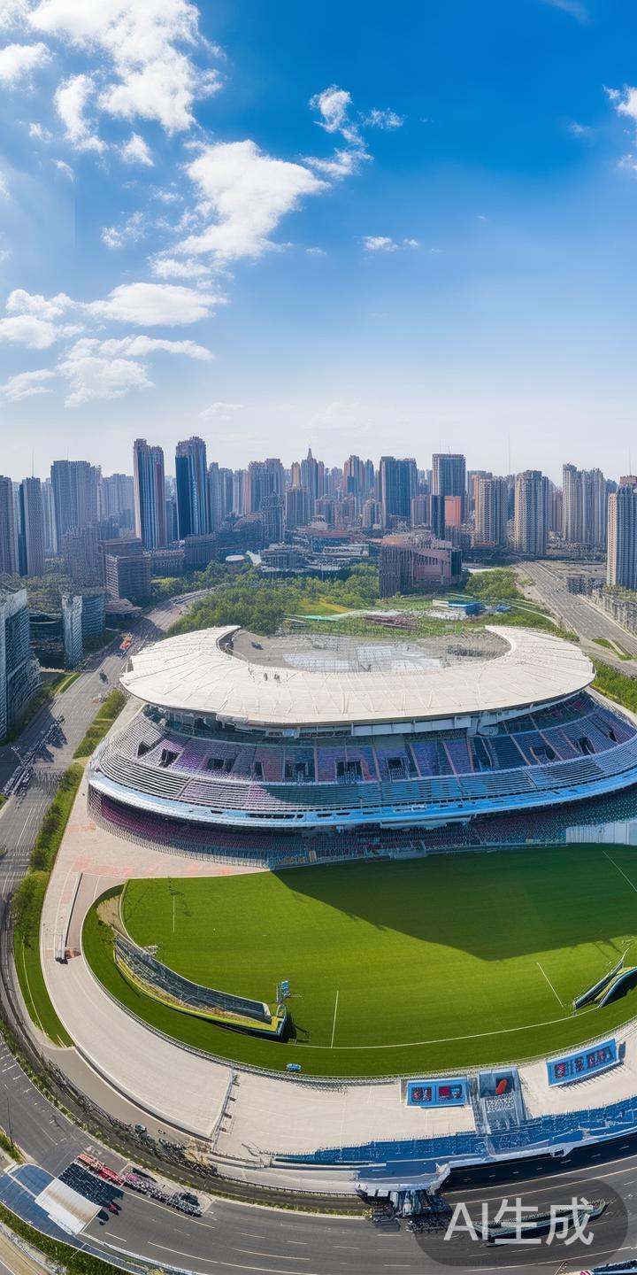 江南体育足球场位于繁华的江南区核心地段，占据了交通